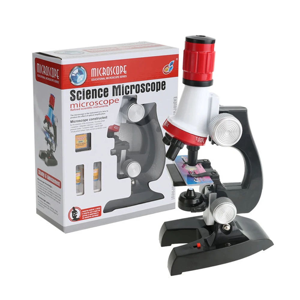 Kids Sci-Fi Educational Microscope Kit Science Lab 100X-1200X Biological School  Interest Science Develop Educational Toy