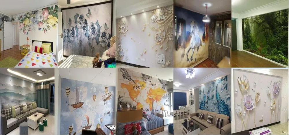 luxo sala estar tv quarto pintura decorativa fundo papel parede