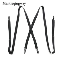 Мужские черные подтяжки X-type 4 клипсы ремень унисекс регулируемые тонкие подтяжки женский пояс для подтяжек подтяжки