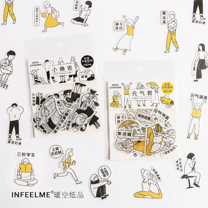 

Infeel.ME Character Series Pocket Sticker Pack Handbook Album Item Decoration Sealing Stick 2