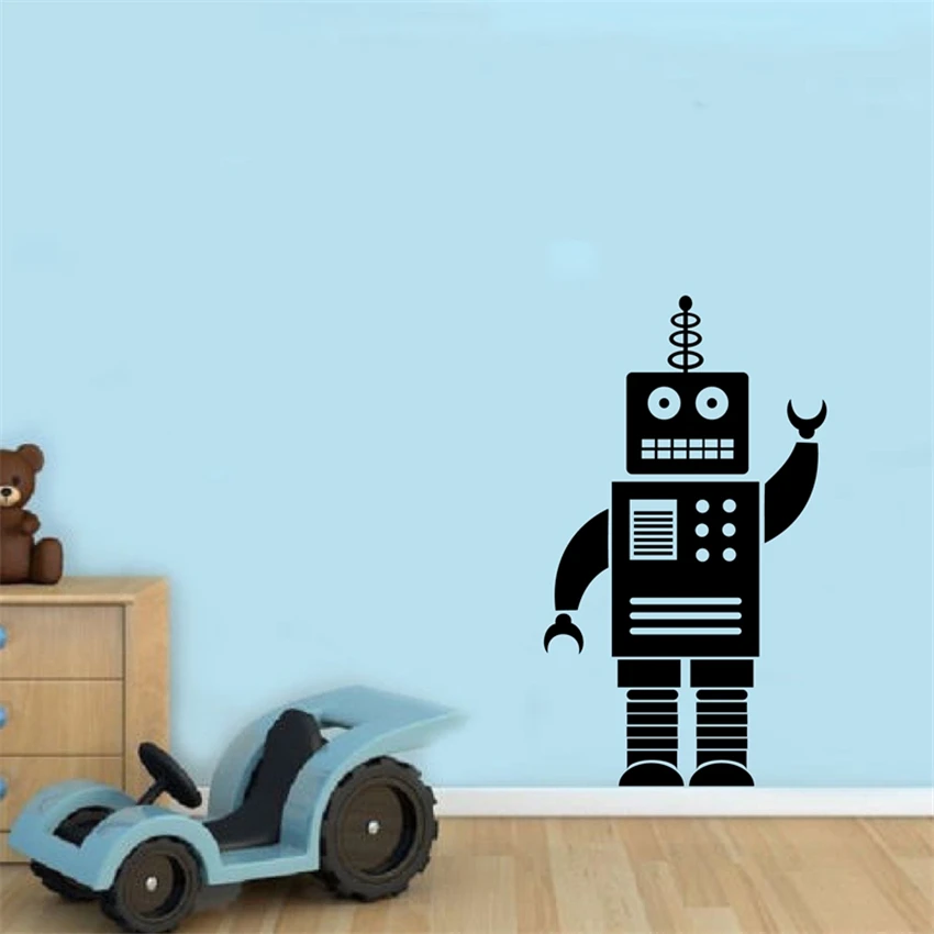 Robot Wall Decal Sticker Boy Nursery Vinyl Decal , Boys bedroom Robot