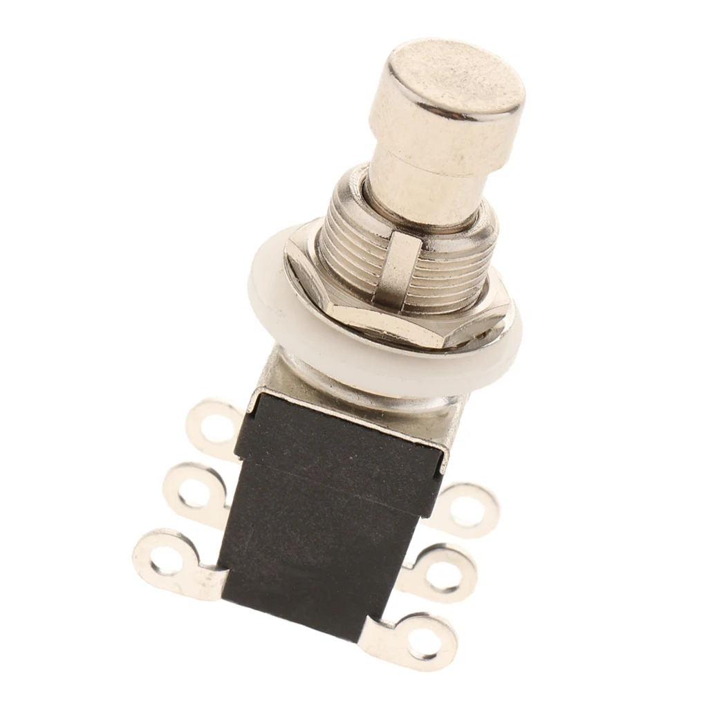Electric Button Guitar Effects Foot Pedal Switch True Bypass 6 Pins Black with Metal Button and Elastic Material
