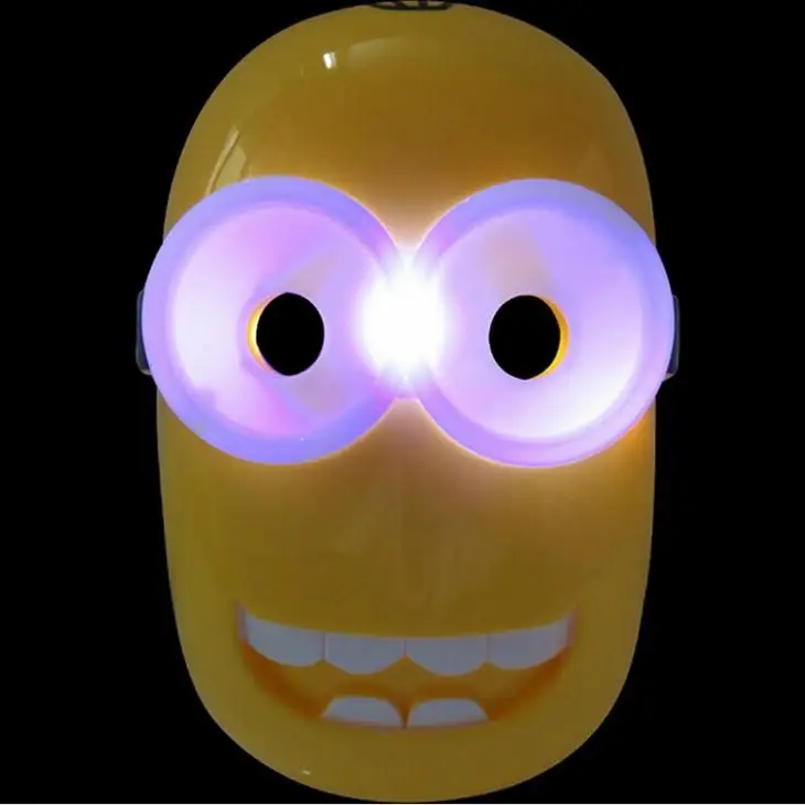  Minions Little Yellow People Cartoon LED Flash Cosplay Film Mask For Halloween Xmas Kids Toys Adult Party Decoration Supplies