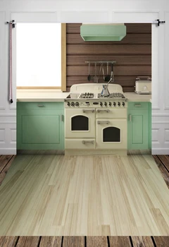 

HUAYI Indoor Kitchen Backdrop With Vintage Wood Floor Art Fabric Newborn Backdrop D-7555