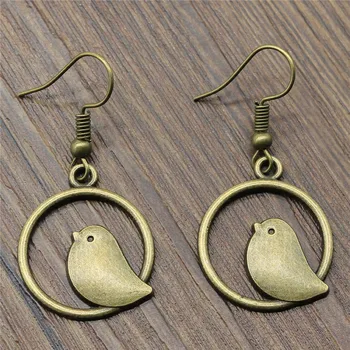 

Dangle Earring 20mm Bird Charm Drop Earring For Women Dropshipping Vintage Fashion