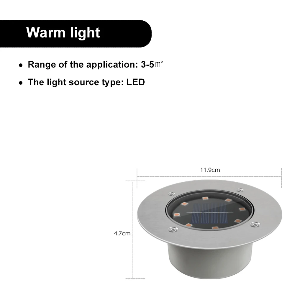 Lâmpada de Fundição de Alumínio Lâmpadas do Gramado Solar do Jardim Terraço e Jardim à Prova d' Água Convés Solar Enterrado Decoração 8leds Luz 9 Cheap Lâmpadas subterrâneas