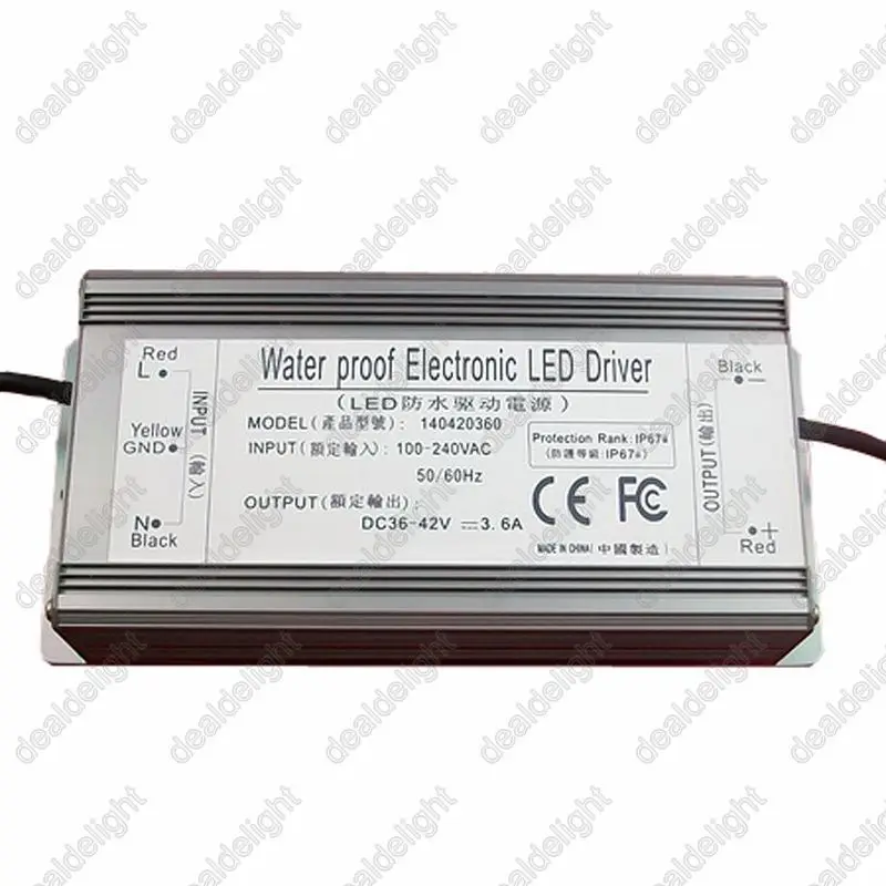 

150W Constant Current LED Driver AC100-250V IP67 Waterproof to DC36-42V 3600mA for 150W High Power LED Light