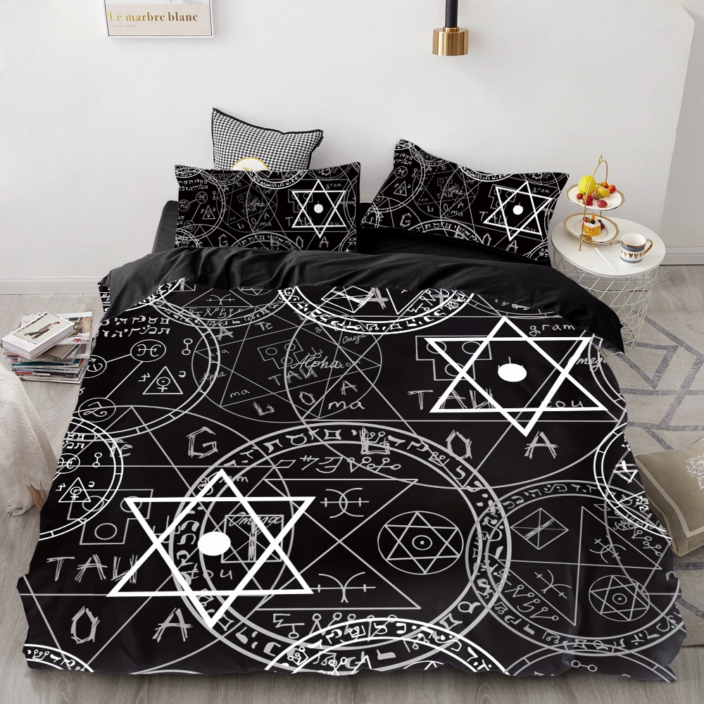 3D Duvet Cover Set Queen/King/Europe/Custom,luxury Bedding Set,Quilt/Blanket Cover Set,Bedclothes retro octagonal star,drop ship - Цвет: magic-01