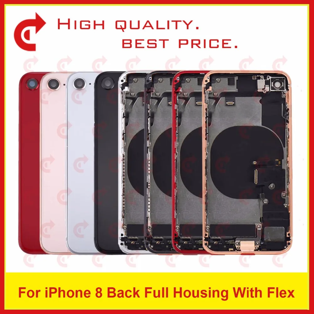 For iPhone 8 8P Plus Glass Back Cover Full Housing Assembly with Flex ...