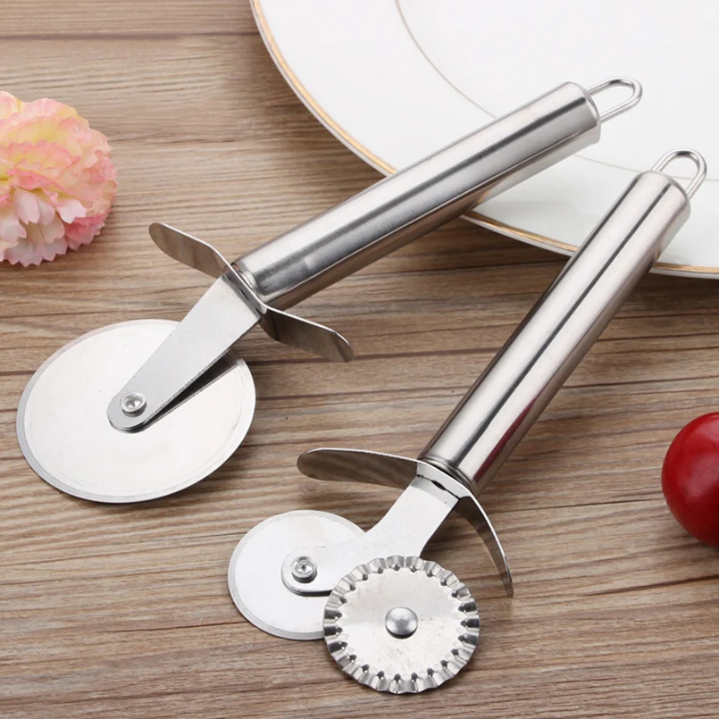 

Multifunctional Stainless Steel Roller Pizza Cutter Knife Single Double Pastry Cake Slicer Wheels Scissors Pizza Kitchen Tools