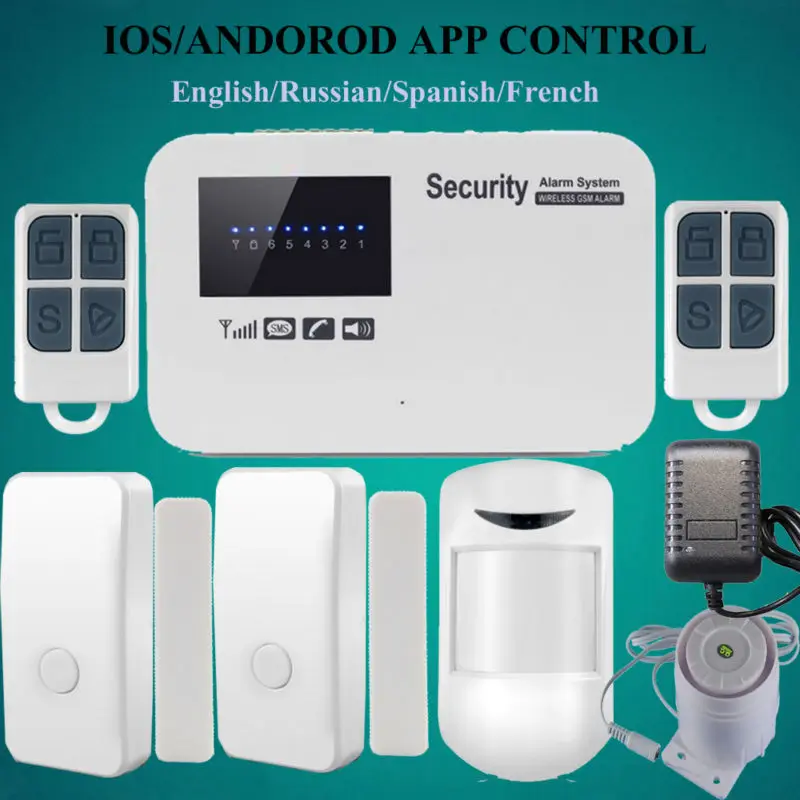 IOS & android app wireless GSM alarm system relay output