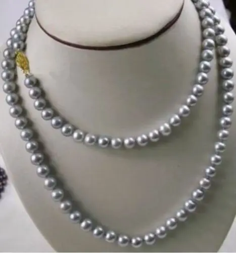 

Jewelr 004733 48" 9-10MM NATURAL SOUTH SEA GRAY PEARL NECKLACE