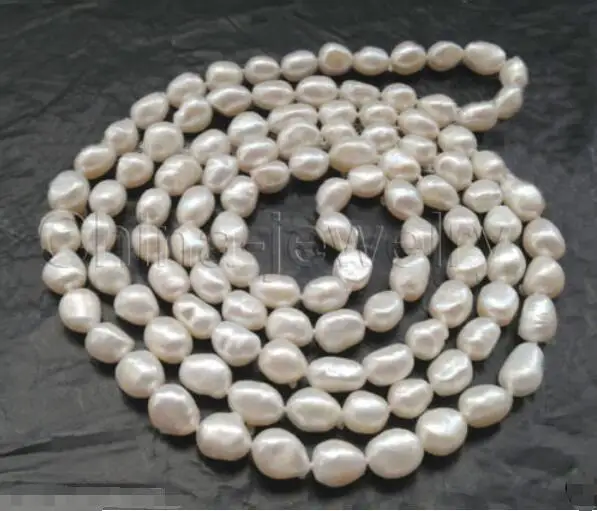 

FREE SHIPPING>>>@@ > Hot sale new Style >>>>>Pretty 9-11mm natural white baroque freshwater pearl necklace 50