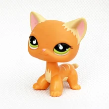 rare font b pet b font shop lps toys standing littlest orange stripe cat green eyes