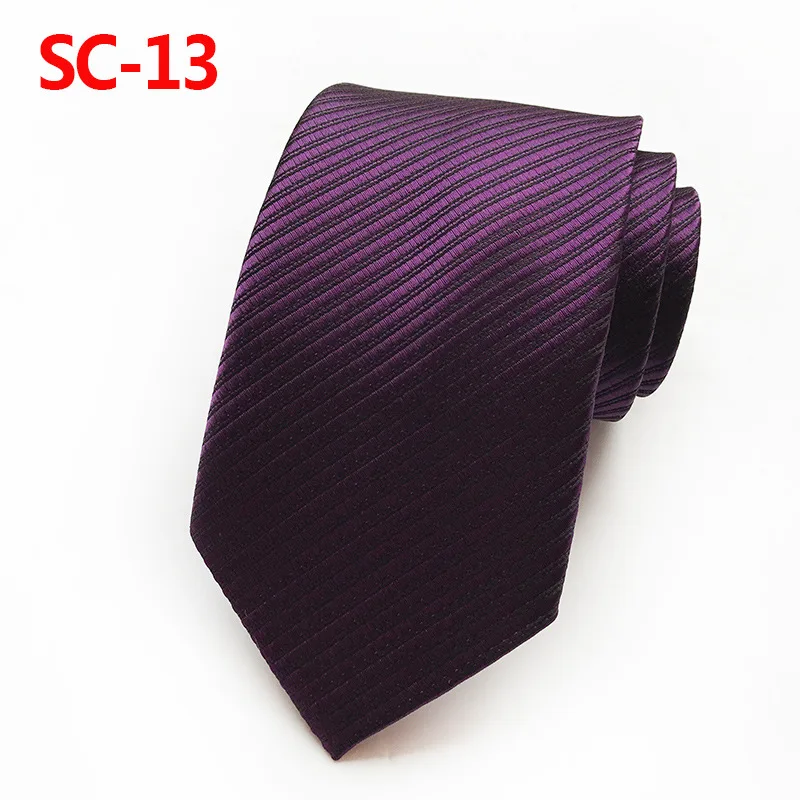 Классический однотонный галстук в тонкую полоску с узором пейсли, черный, розовый, красный, синий, коричневый, желтый, серебристый, темно-синий жаккардовый тканый мужской галстук из шелка - Цвет: SC 13