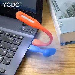 YCDC поле гибкая 5 В Цветной Mini-USB Вентилятор охлаждения + USB светодиодный лампа ночник пакет Пластик Мощность ред планшеты ноутбуки Мощность