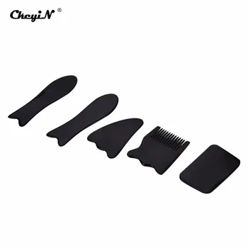 

5Pcs Guasha Boards Face Neck Detoxifying Triangle Board Facial Gua Sha Plate Wrinkle Remover Body Acupuncture Massager Unisex 31
