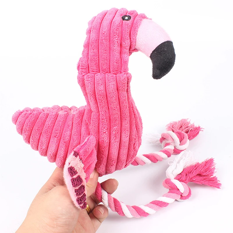 Flamingo Chew Dog Toys Squeaky Plush Sound Pet Toys Puppy Chew Toy For Dogs Funny Pet Products