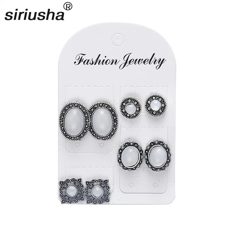 

2018 New 4 Piece Set of Earrings Cross-Border E-Commerce AliExpress Best Selling Simple Fashion Resin Earrings Wholesale S115