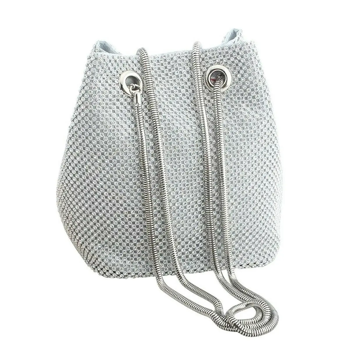 

US Women Girls Fashion Diamond Large Bucket Women Evening Banquet Shoulder Bag