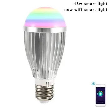 

E27/E26/B22 Smart RGBW LED Bulb 18W 1000lm Smart 2.4GHz Wifi Remote Control Light Bulb Works with Alexa Google Home APP