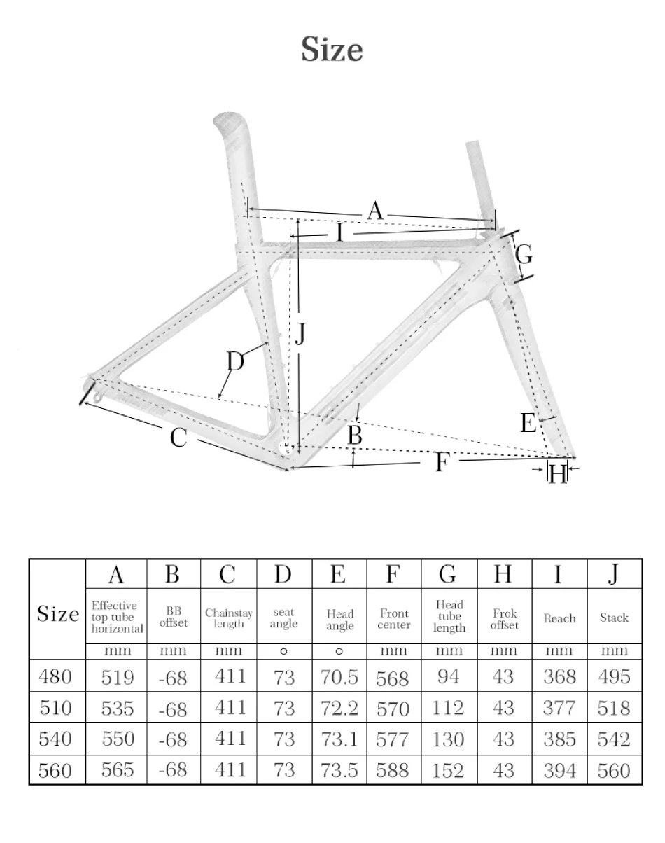 Excellent T800 Carbon Road Bike Bicycle Frame Super Light Durable 700C 510/540/560mm Di2 Mechanical BSA Matte Frame+Fork+headset  SJ560 0