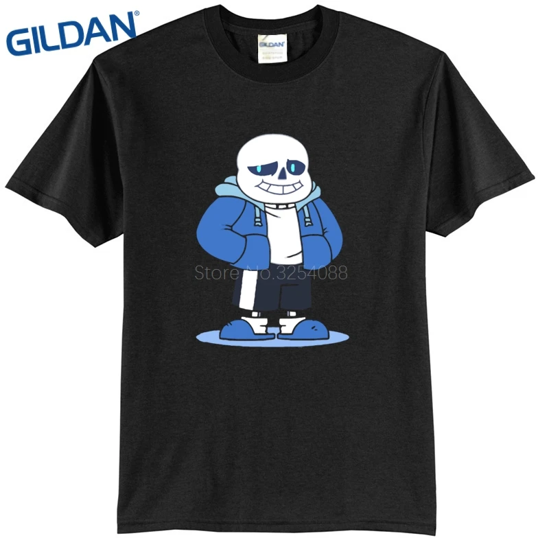 Мужские короткий рукав Футболка хлопок Sans Undertale мода осень печати Повседневное