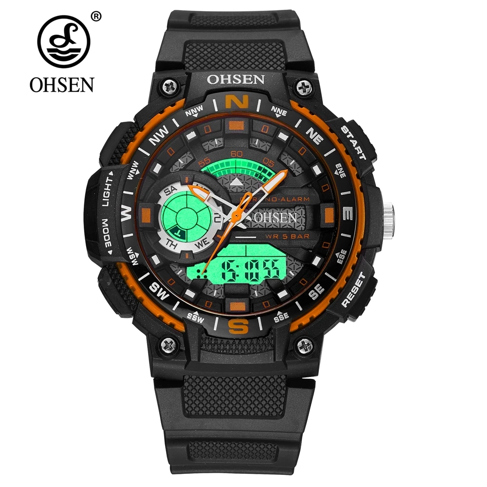 Montre Homme Relógio OHSEN Мода Спортивные часы цифровые Мужчины сигнализации наручные 50 м