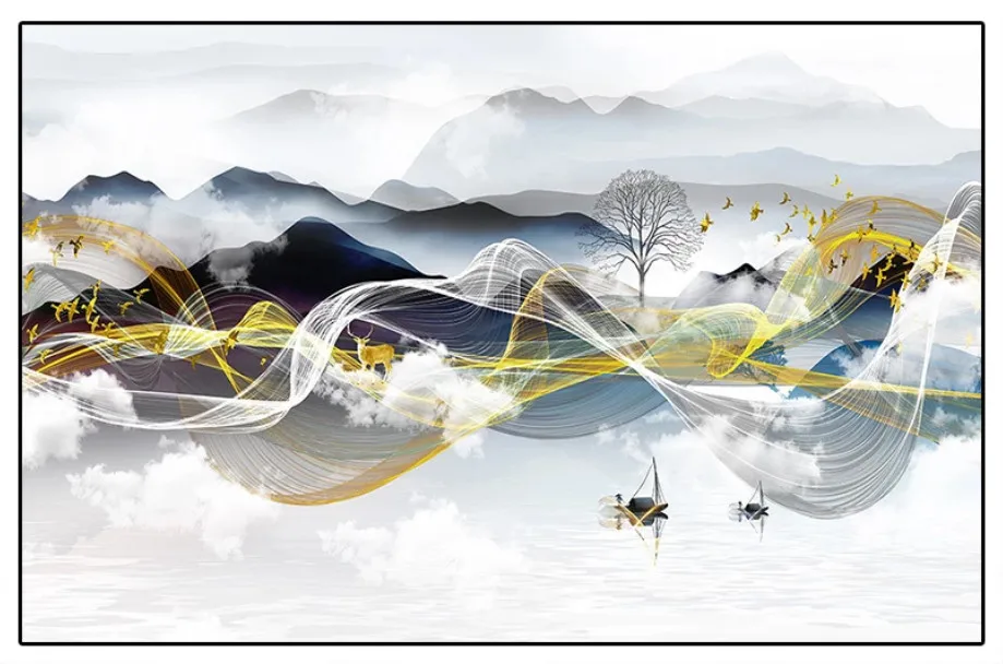 Beibehang индивидуальные китайский современный абстрактный трехмерный пейзаж фон Лось фон papel де parede 3 dwallpaper