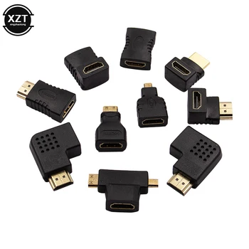 

10pcs HDMI Adapter kit HDMI Male to Female 90 Angle left/right Converter Mini Micro Adapter Extender Connector Kits for HDTV