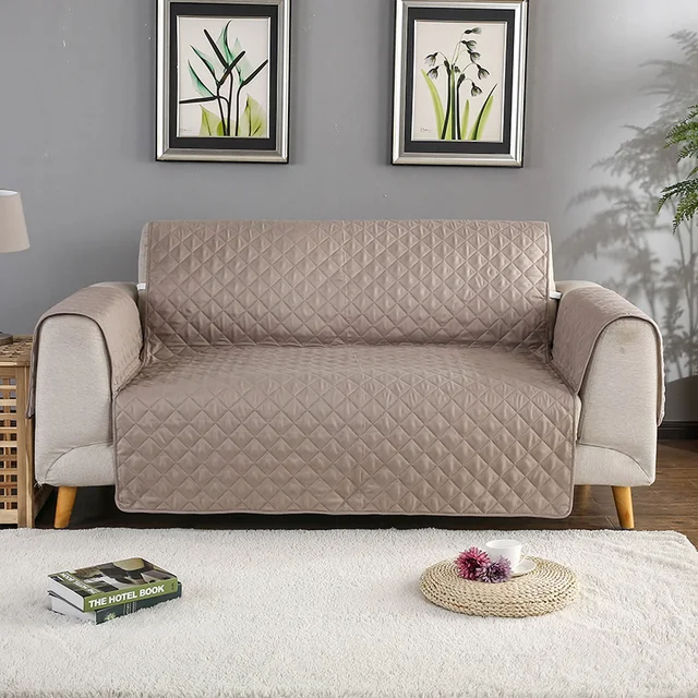 Us 11 98 35 Off Solid Color Sofa Cover Washable Removable Towel Armrest Couch Covers Slipcovers Dog Pets Single Two Three Seater In