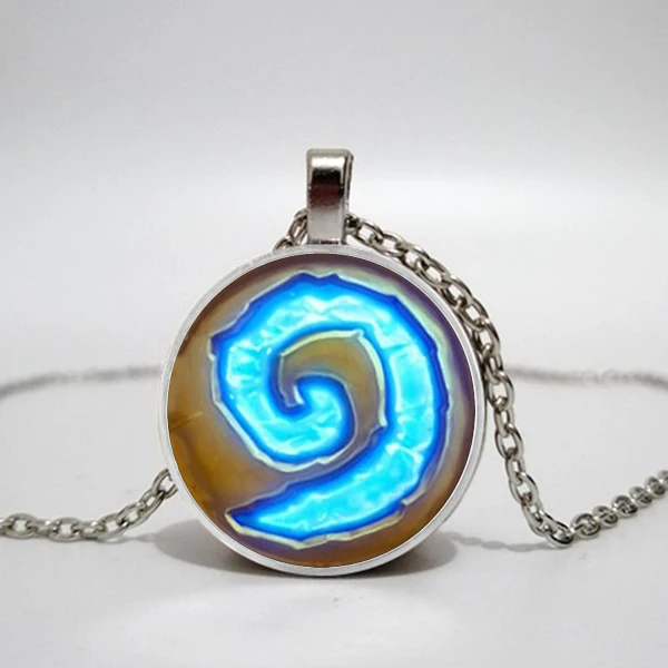 WoW World of Warcraft Hearthstone стеклянный круглый подвесной Амулет ожерелье ювелирных