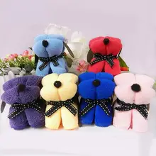 Cute Dog Cake Shape Towel Soft Breathable Cotton Washcloth Wedding Gifts Present Home& Garden