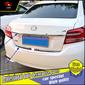 

Car Styling Rear Door Tail Gate stainless steel Trim Cover Sticker For Toyota vios 20014-2017 Exterior tailgate trim Decoration