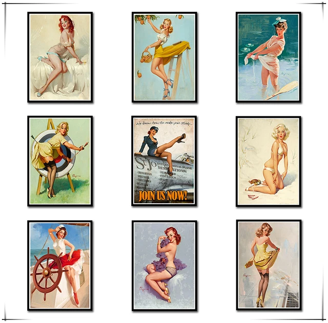 Best Quality PINUP GIRLS World War II White cardboard Poster Bar Cafe Living Room Dining room Wall Decorative Paintings 42*30cm No frame Best Quality PINUP GIRLS World War II White cardboard Poster Bar Cafe Living Room Dining room Wall Decorative Paintings 42*30cm No frame