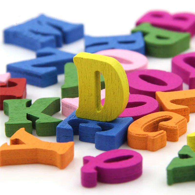 Новинка 100 шт/Партия Детские DIY Деревянные алфавитные ремесла Обучающие буквы для игры в слова Красочные ремесло головоломки игрушки для детей подарок