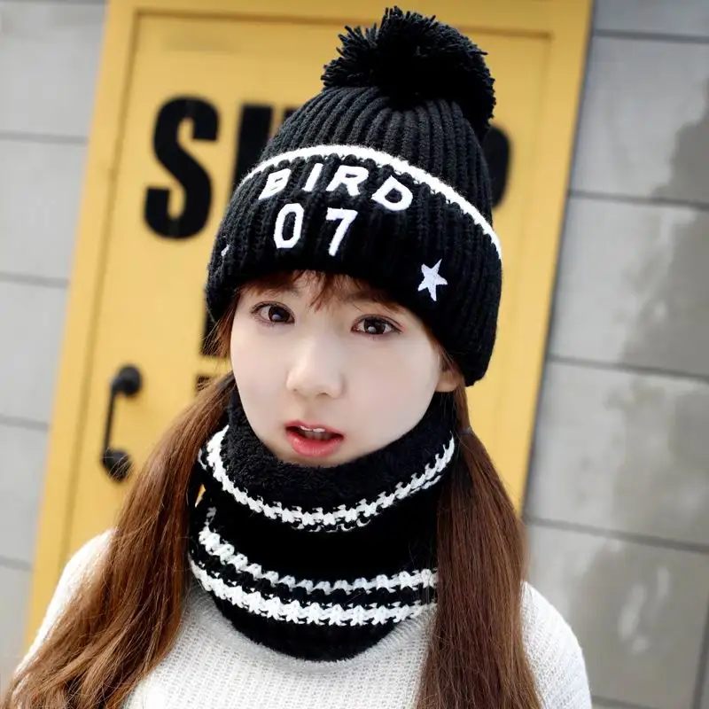 Kagenmo Для женщин толстой вязки хлопок внутри фланелевая шляпа короткий шарф зима теплая Twinset модные зимние теплый комплект подарок на Новый
