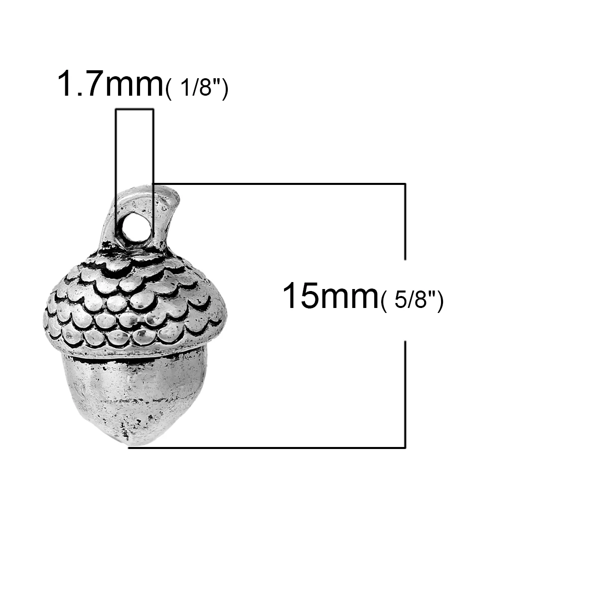 Doreenbeads амулет кулоны желудь серебряный цвет 15 мм (5/8 ") x 10 (3/8") 30 шт|silver acorns|pendant