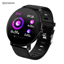 SENBONO K9 erkekler akıllı saat IP68 su geçirmez IPS tam dokunmatik nabız monitörü spor izci spor kadın smartwatch PK V11 K1