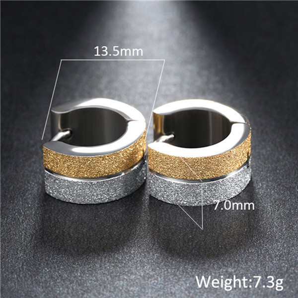Rose Gold Color Scrub Stainless Steel Wedding Hoop Earrings for Woman Gifts