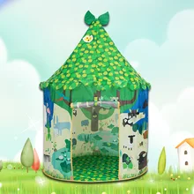 Детские палатки, портативные, большое пространство, зеленые листья, Детская игровая палатка, полиэстер, домик, замок, в помещении, детские палатки, подарки на день рождения