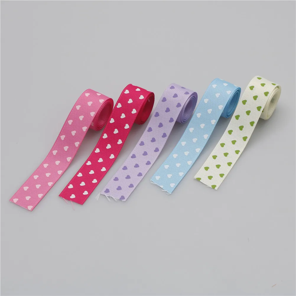 

2.2mm*1m Love Heart Printed Grosgrain Ribbons Wrapping Hair Bow Party DIY Sewing for party Decoration Accessories