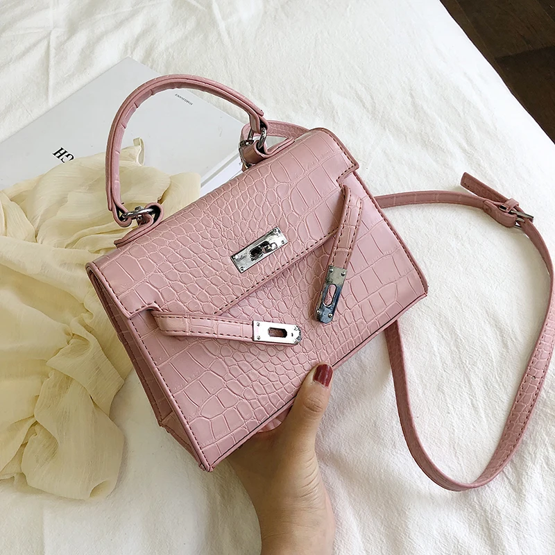 

Famous Brand Bag for Women 2019 Luxury Handbags Women Bags Designer Leather Lock Women's Shoulder Bag Pink White Blue Sac A Main