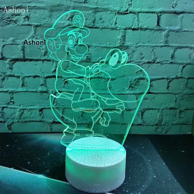 

3D Lamp Super Mario Bro Table Desk Lamp Touch Sensor 3D LED Bulb Night Light Atmosphere Decor Lamp for Kids Gift