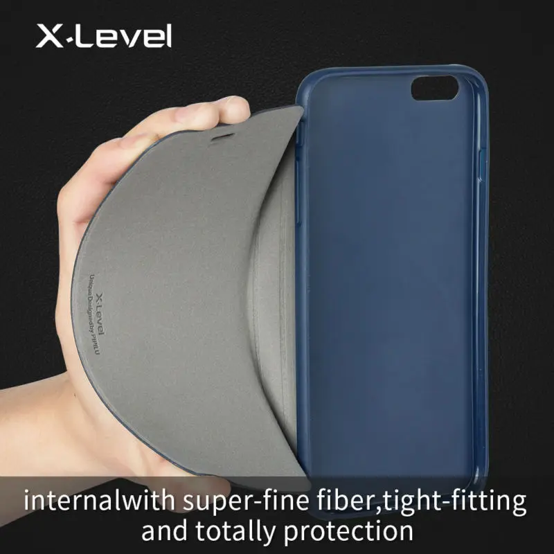 Кожаный чехол X Level для iPhone 6 6S Plus ультратонкий ударопрочный Роскошный накладка 6s