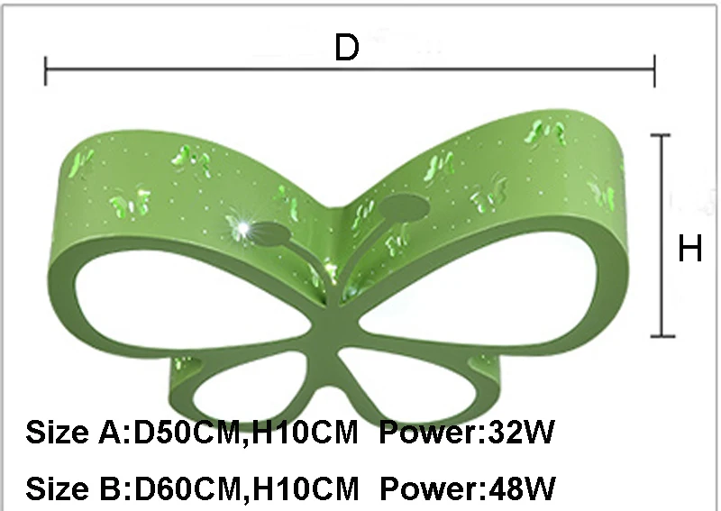 Современный короткий светодиодный потолочный светильник для детской спальни с разноцветными бабочками и полым железом, домашний декоративный акриловый потолочный светильник для столовой