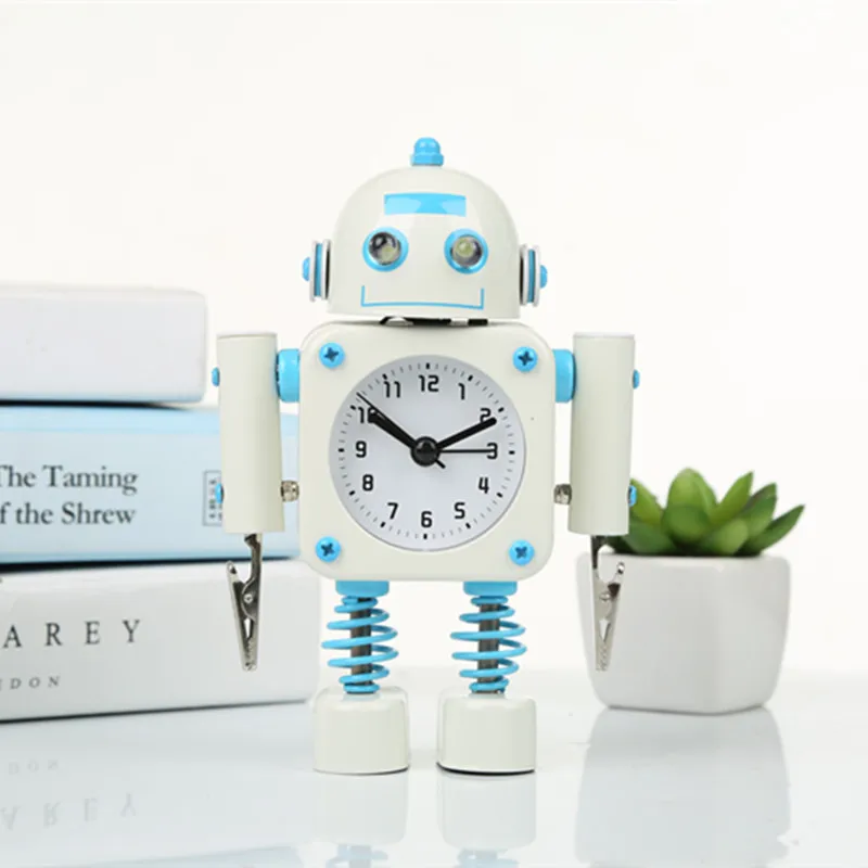

Role Ofing Is Tasted Students Home Decoration Alarm Clocks Alarm Clock Metal Robot With A Night Light Household Act The