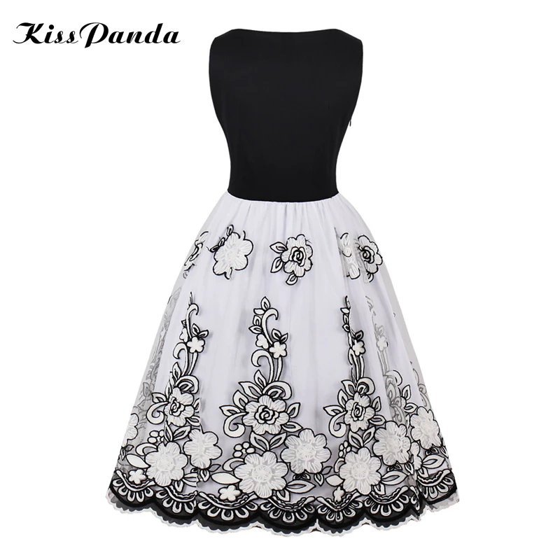 women dress 2017 lace floral print a-line vintage dresses summer autumn (1)