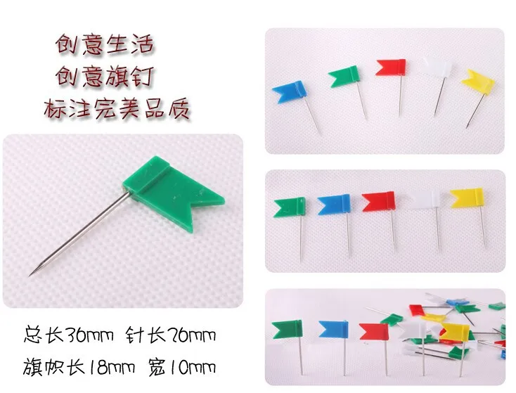 2000 шт./лот, цветные флаги, нажимная булавка для ногтей, для доски с изображением сообщений, для дома, офиса, школы, 34 мм