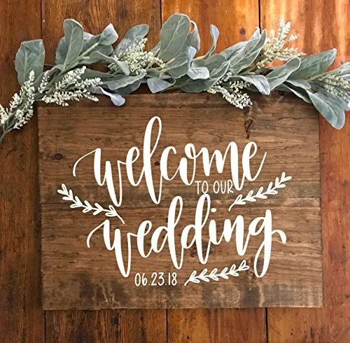 

Welcome To Our Wedding,Wood Personalized Wedding Welcome Sign Rustic Wedding Entrance Sign